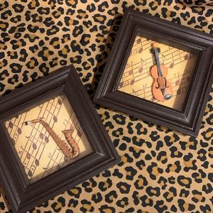 Set of two musician shadow box squares.